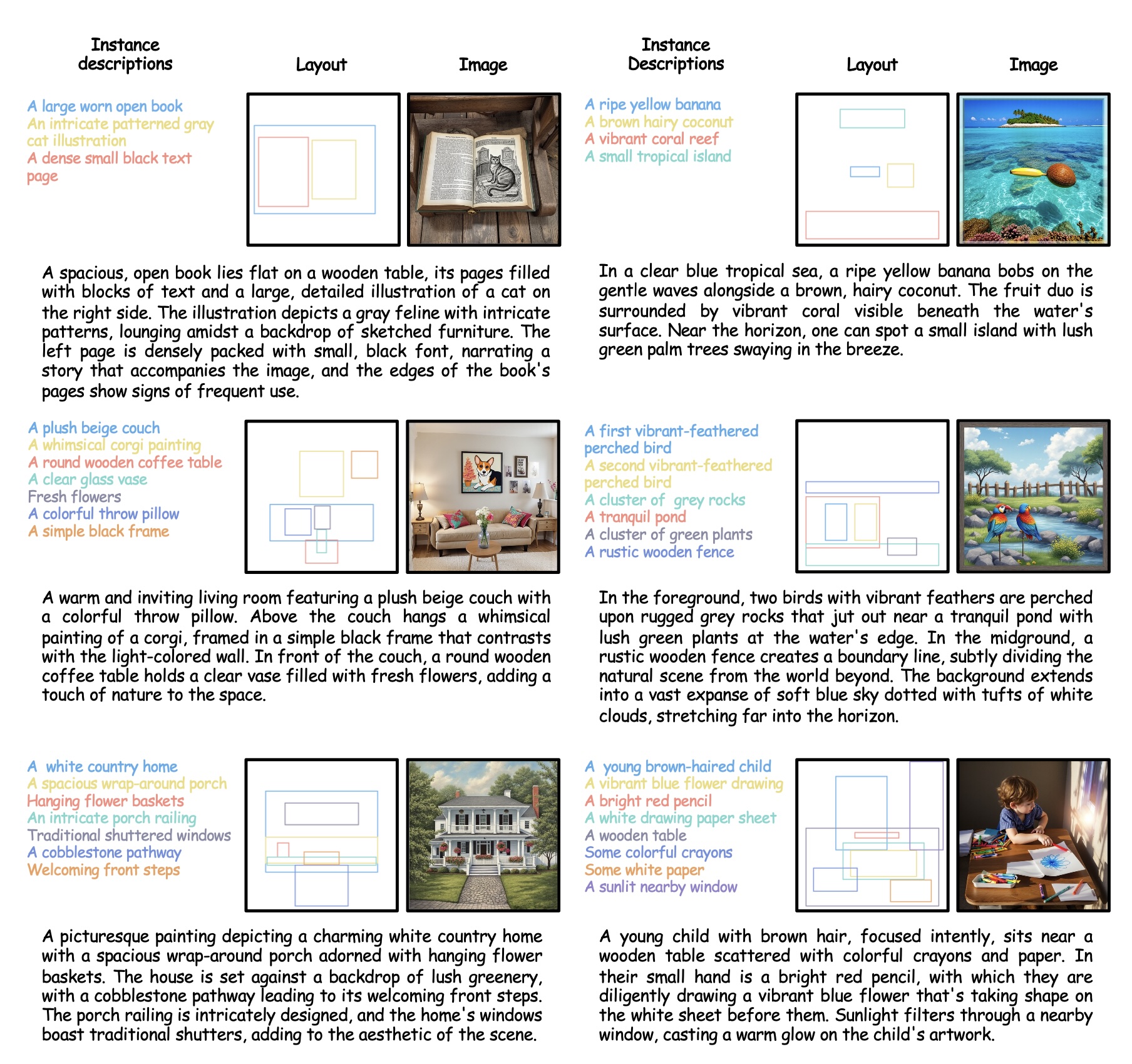 Representative generation examples from coDrawAgents
